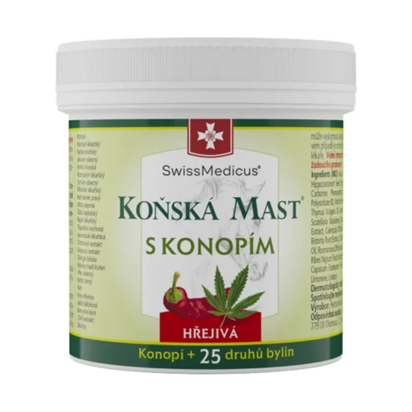 Konská masť s konope hrejivá 500 ml SwissMedicus