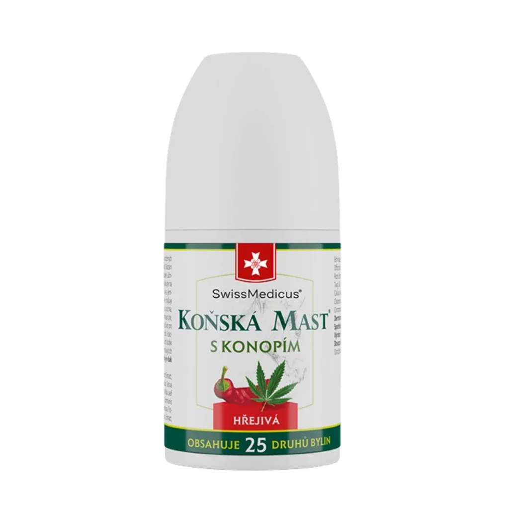 Konská masť s konope hrejivá roll-on SwissMedicus 90 ml