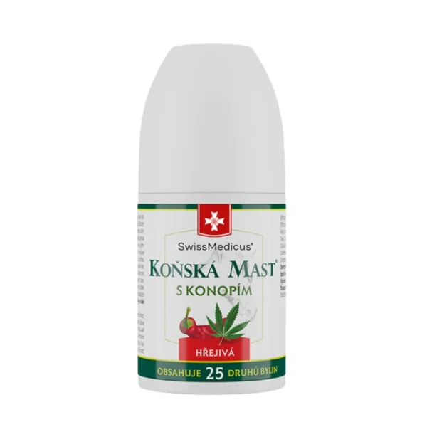 Konská masť s konope hrejivá roll-on SwissMedicus 90 ml