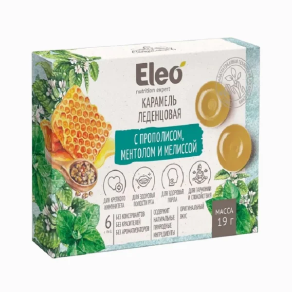 ELEO cukríky s propolisom, mentolom a medovkou 6 ks