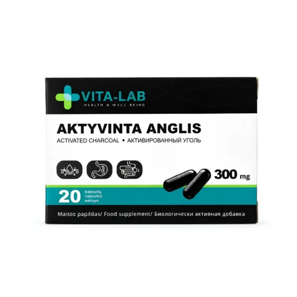 VITA-LAB aktívne uhlie 300 mg 20 kapsúl